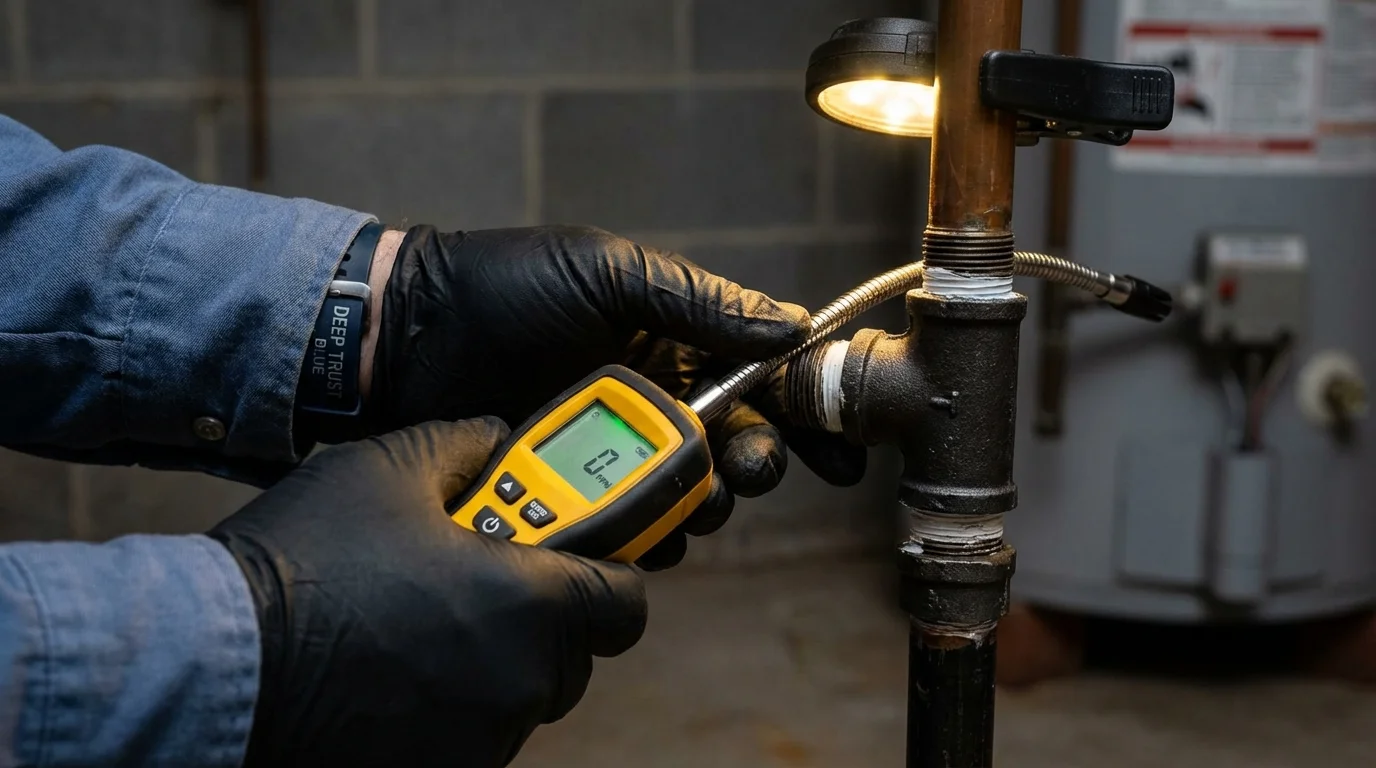 Gas leak detection with electronic sniffer by Johns Plumbing LLC in Modesto